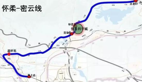 怀柔-密云线线路图