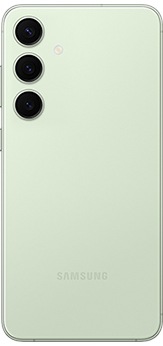 展示碧石绿的 Galaxy S24+ 手机背面。