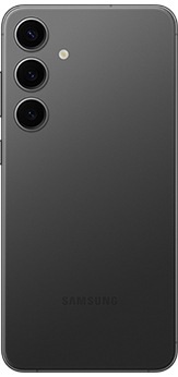 展示水墨黑的 Galaxy S24+ 手机背面。