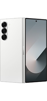 从手机背面看香草白的Galaxy Z Fold6。